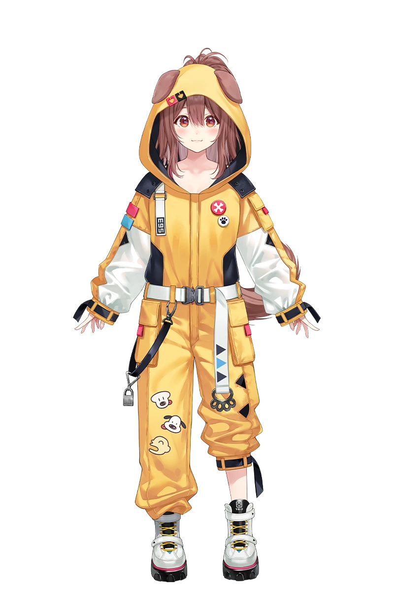 Yellow hooded jumpsuit