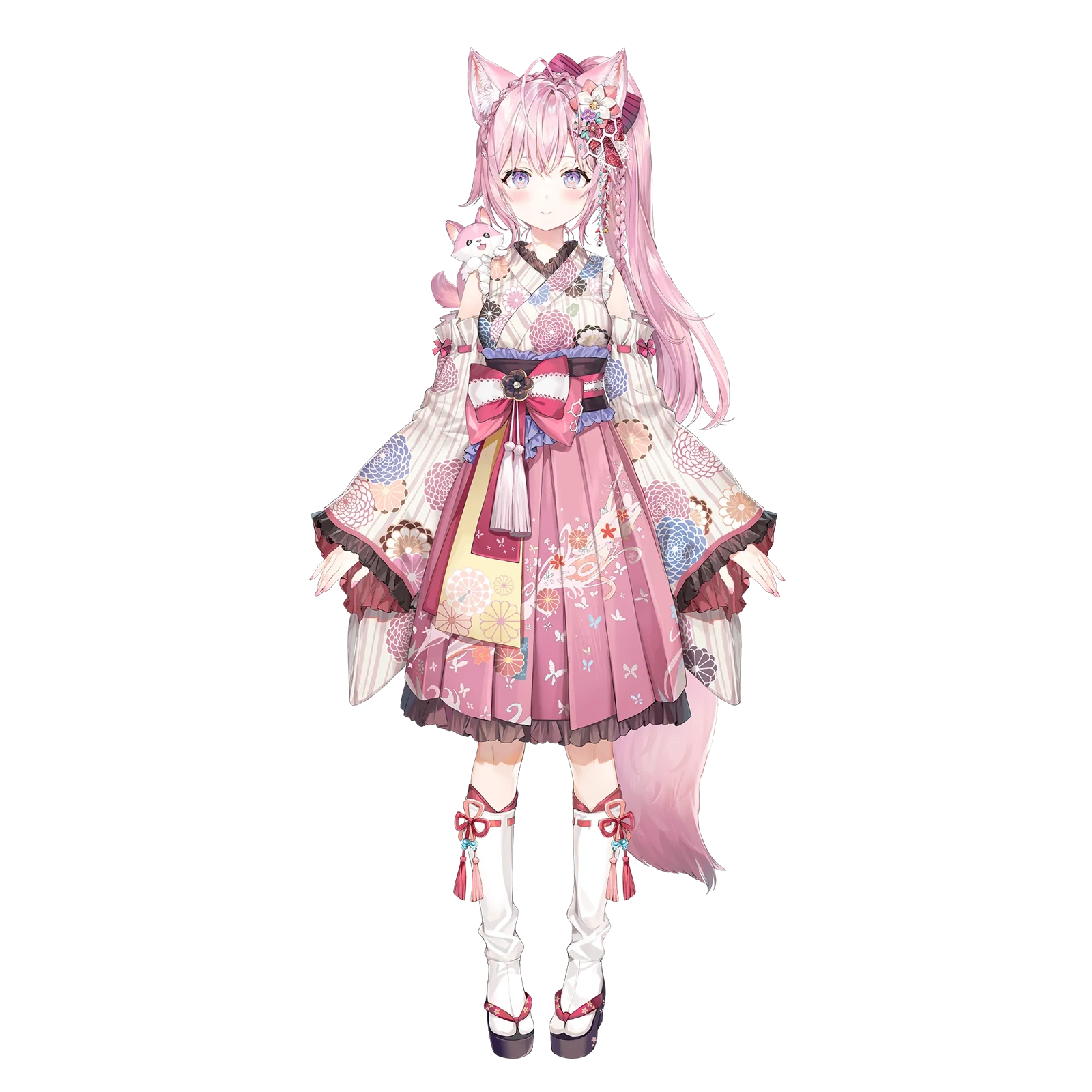Pink and yellow Japanese-style outfit