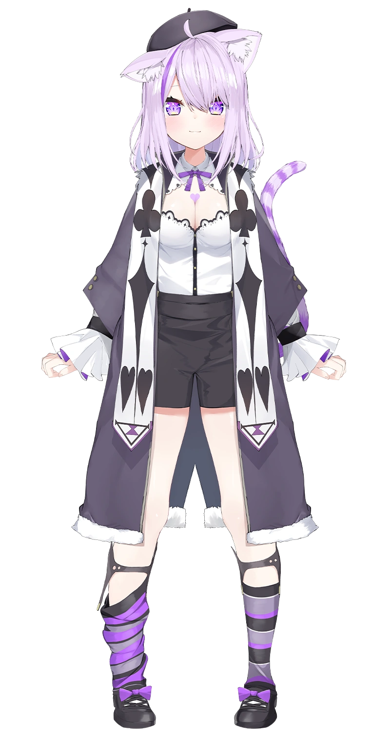 Black-and-white long coat and beret
