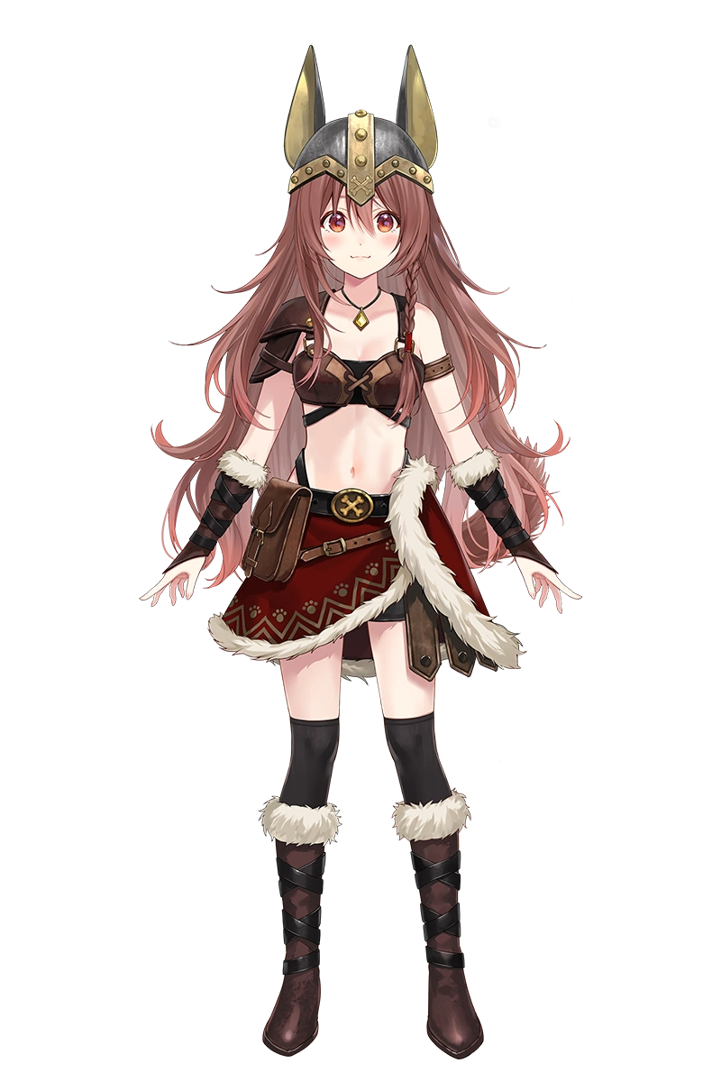Helmet and reddish-brown warrior-style outfit