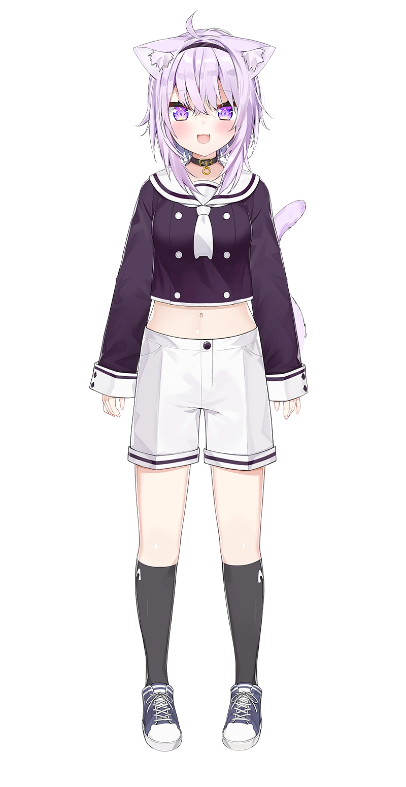 Sailor-style top and white shorts